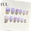 Kids Fun Nail Art 12Pcs Cartoon Stickers Cute Flower Cloud Heart Children Party Decorations Pattern Rhinestones Decals Self-adhesive Fake Nails