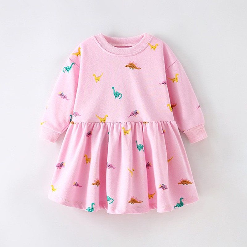 Girls' Sweatshirt Long-Sleeve Dress Baby Children's Pure Cotton Spring and Autumn Clothing Small and Medium-Sized Children's Princess Dress Trendy