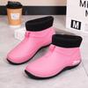Rain Shoes Non-slip Waterproof Fashion Rain Boots Velvet Warm Work Water Shoe Cover Shoes Wear Soft Sole Temperament