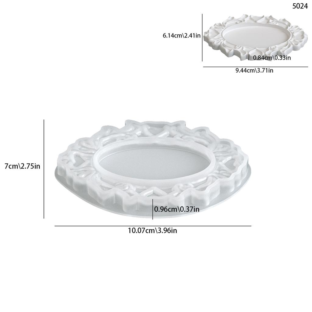 European-Style Palace Vintage Relief Pattern Storage Tray Decorative Piece DIY Oval Picture Frame Silicone Mold