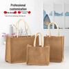 Sac fourre-tout en toile de jute: Sac de courses en jute peint à la main DIY, Lin polyvalent graffiti