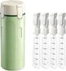 4 In 1 Squeeze Leak Proof Dispenser Bottles for Toiletries with Scale and Label for Shampoo Lotion Shower Gel, Suitable for Travel, Camping and Gym