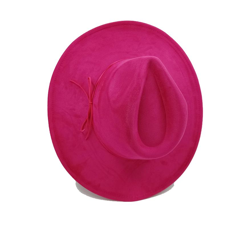 Cappello a Cilindro Piatto Rotondo 9,5 cm in Scamoscio Uomo Donna Cappello da Cowboy Western Cappello Fedora per Feste e Palco Design Autostile Stile Etnico Cappello Superiore