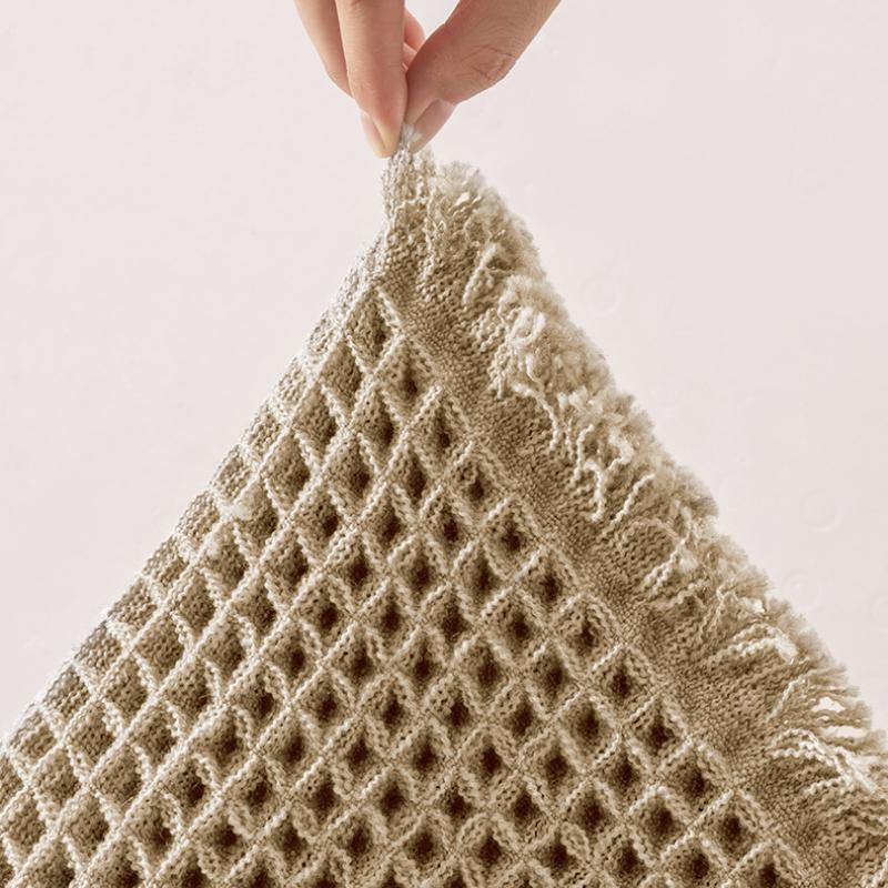 Waffel Badematte Rutschfest Ultra-Saugfähig Polyester-Mischteppich Maschinenwaschbar mit Quasten für Badezimmerboden