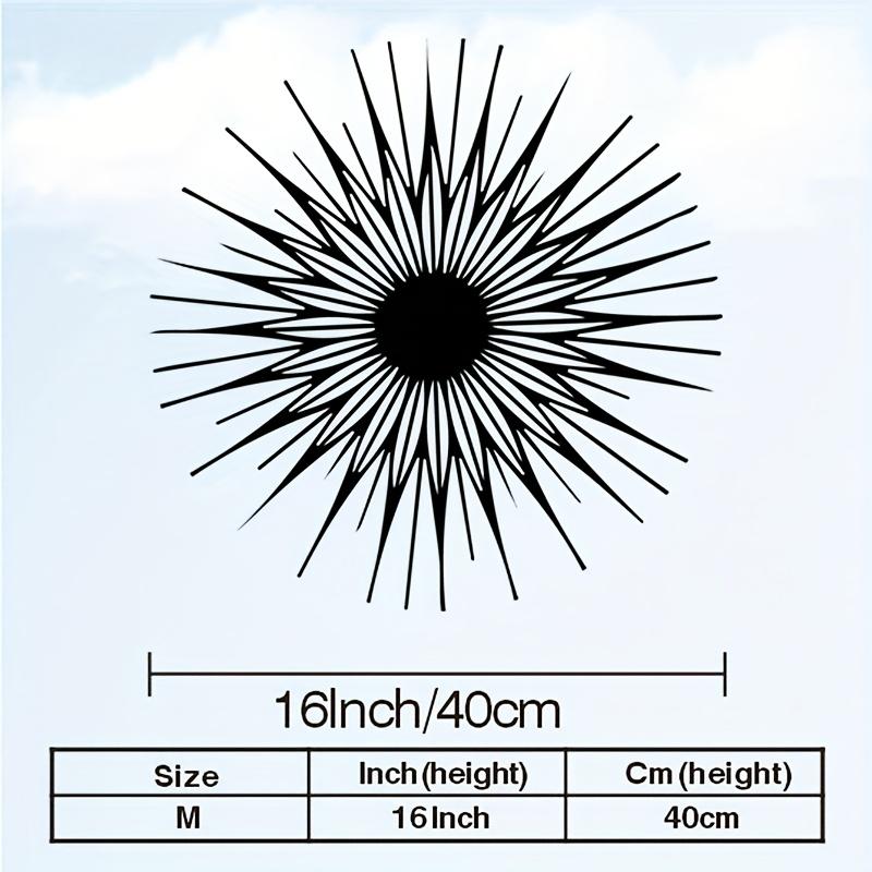 Iron Sunburst Wall Art, Vintage Rust Resistant Metal Sun Sculpture for Meditation Room, Bohemian Farmhouse Hanging Decor, Christmas Gift for Healers