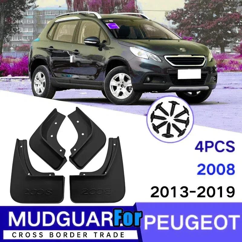 Front Rear 4pcs FOR Peugeot 2008 2013- Mudguards Fender Mudflaps Car Accessories Mud Flap Guards Splash Mudguard -