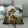 Fierce Wolf Wildlife Oil Painting Digital Printing Short Plush Pillow Covers For Car Sofa Office Cushion Cover Home Goods