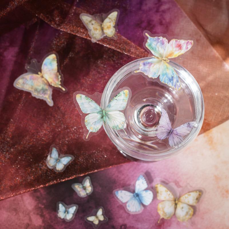 50pcs Butterfly Stickers pack Junk Journal Planner Collage Aesthetics Decoration Scrapbooking Supplies School Stationery Sticker