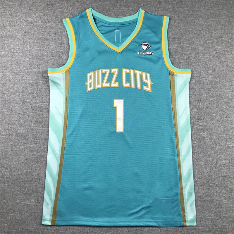 

Баскетбольная майка Buzz City Hornets - Зеленая версия City 24, Мяч #1 Вышивка Model XL