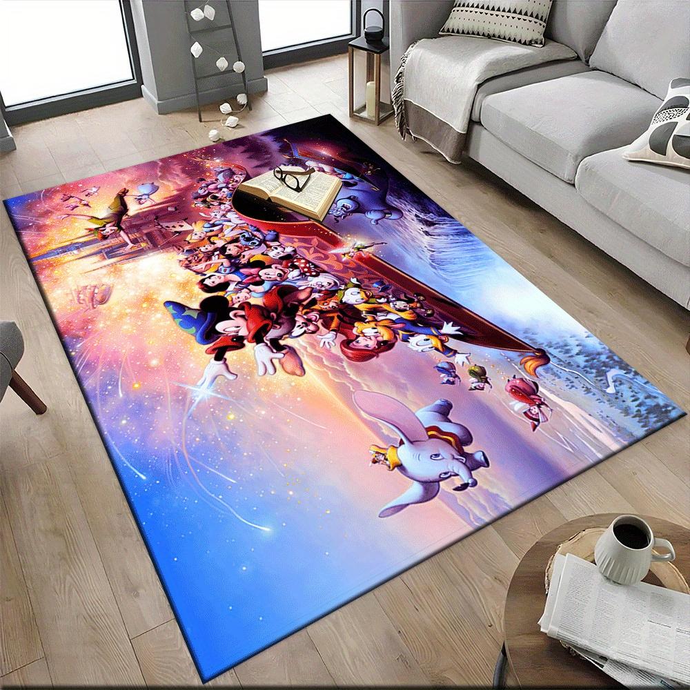 1 ud. Mickey-Mouse-y-Minnie-(35)_01 Alfombra de Área, Dormitorio y Sala de Juegos Duradera, Resistente a las Manchas y Fácil de Limpiar, Sala de Estar