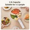1.5L Multifunctional Electric Cooker Large Capacity Electric Boiling Pot Kitchen Steamer Mini Portable Electric Frying Pan