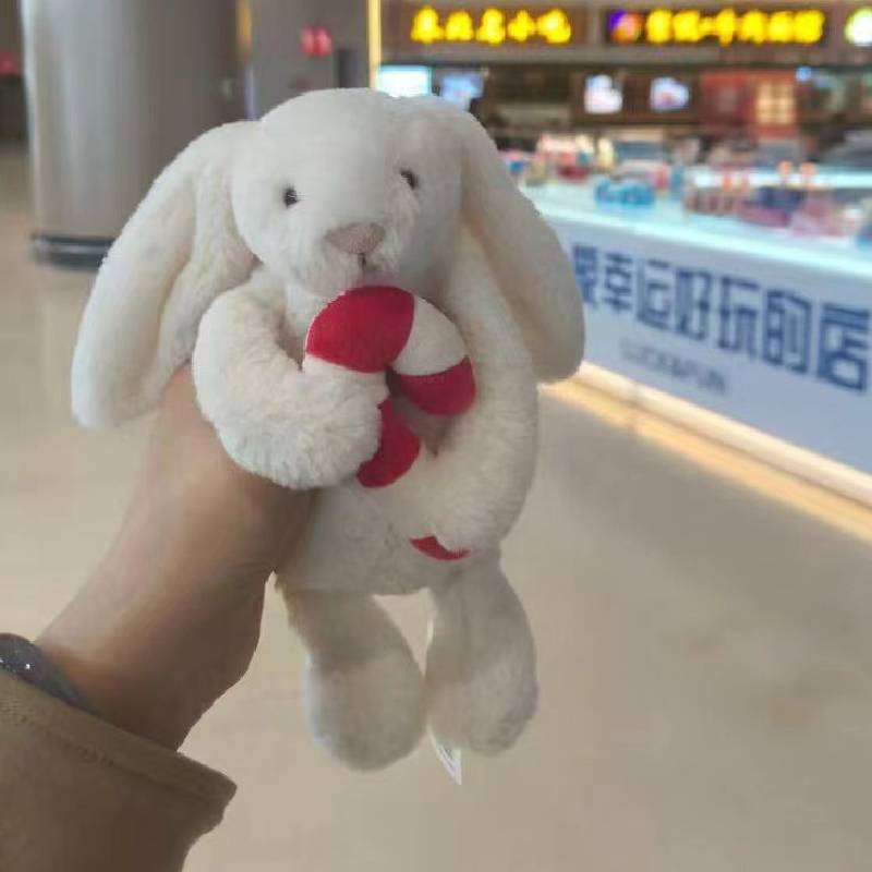 Bunny Bashful With Candy Cane Plush Doll Stuffed Animal Playroom Gifts Decor