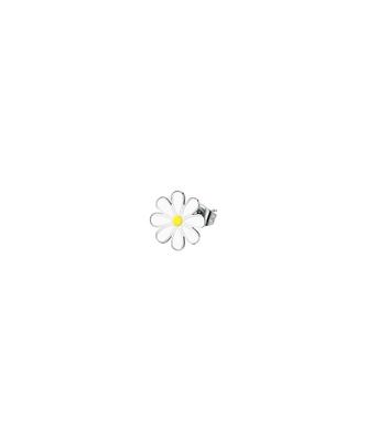 Single Steel White Daisy Earrings LPS02AQM49 For Women