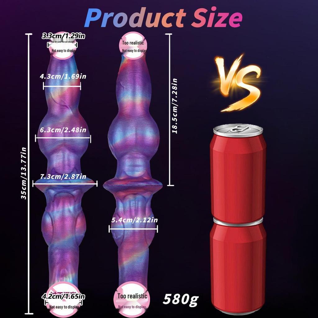 Silikon Doppelkopf Dildo: Dickes, super langes, realistisches Tierdesign Anal-Masturbationstoy