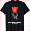 Parkinson's Disease Awareness April Month Red Tulip Black Cotton T-Shirt S-5XL