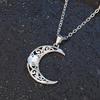 1Pc Fashion Design Sun and Moon Couple Necklace Synthetic Zircon Lucky Necklace Crescent Necklace