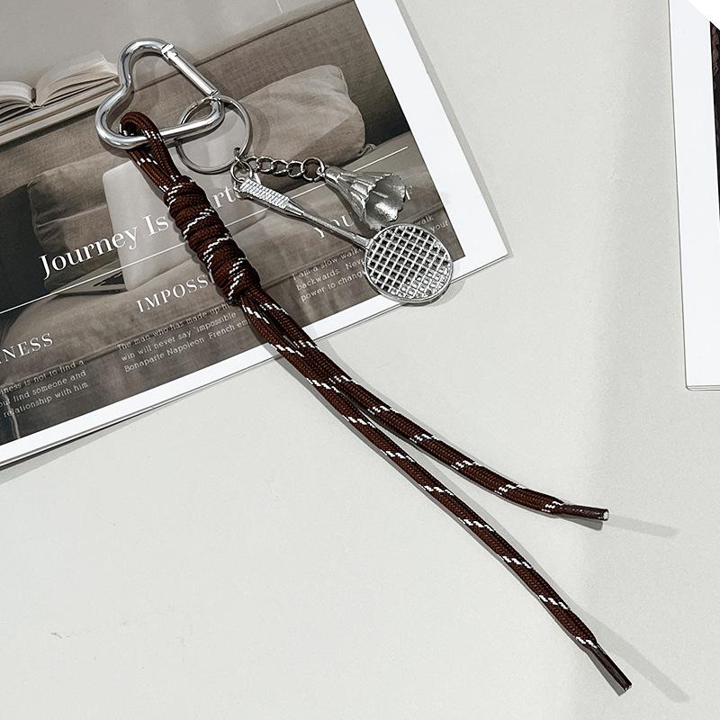 

Брелок-подвеска для сумки с ручной плетеной веревкой, спортивный стиль, подвеска для сумки, декор в виде бейсбольного мяча, повседневный, крутой, модный