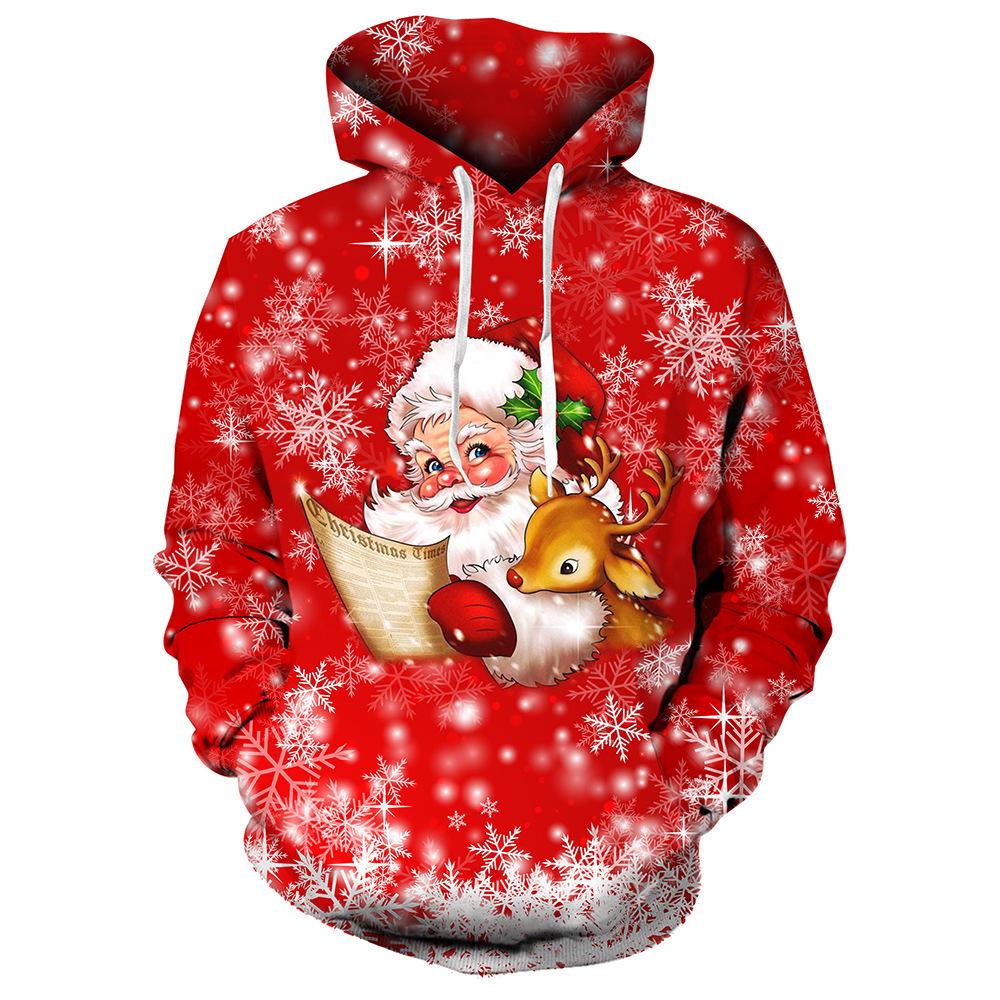 Herren Kapuzenpullover mit Digitaldruck: 2025 Herbst/Winter Schneemann-Thema