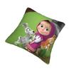 Cute Cartoon M-Masha And Bear Pillowcase Printing Polyester Cushion Cover Decor Throw Pillow Case Cover Home Square 40*40Cm