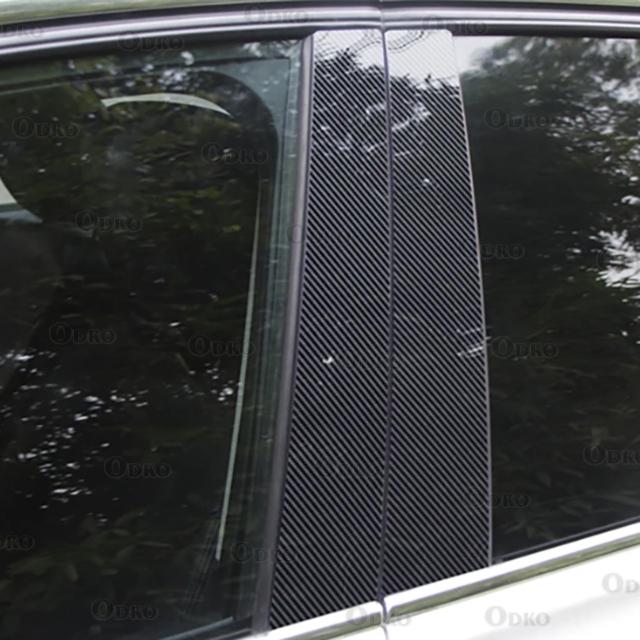 Glossy Black Carbon Fiber Car Window Door Column BC Pillar Post Cover Trim PC Material Sticker For Suzuki Swift 5-Door 2005-2016