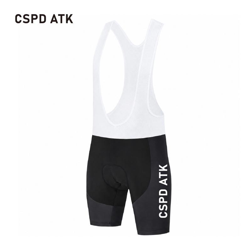 CSPD ATK Men's Summer Cycling Clothes MTB Bicycle Sports Shirt Set Polyester Fiber Cycling Top Sponge Cushion Cycling Paddle
