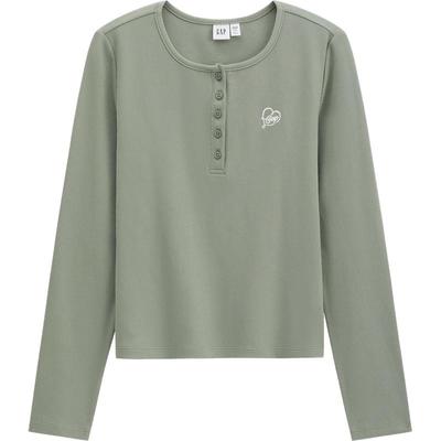 Women's Logo Embroidered Henley Knit Top