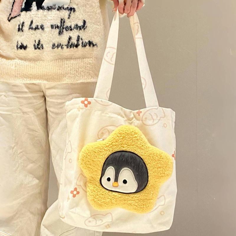 Bag Canvas Large Penguin Print Women Durable Fashionable Casual Bags Travel