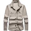 Manches longues jeunes hommes printemps Denim grand manteau d'outillage ample pouces chemise mode compteur spécial