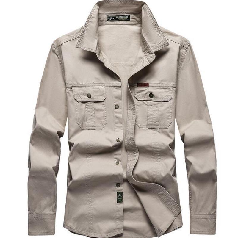 Manches longues jeunes hommes printemps Denim grand manteau d'outillage ample pouces chemise mode compteur spécial
