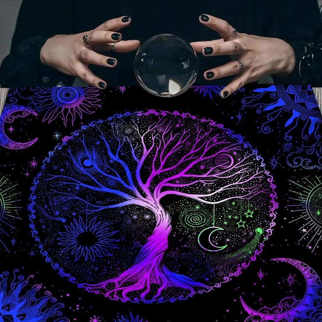 Kwadratowa flanelowa tkanina na ołtarz tarota, podkładka do gier planszowych, podkładka do wróżb astrologicznych, nakrycie stołu, mata na karty, obrus do wróżb