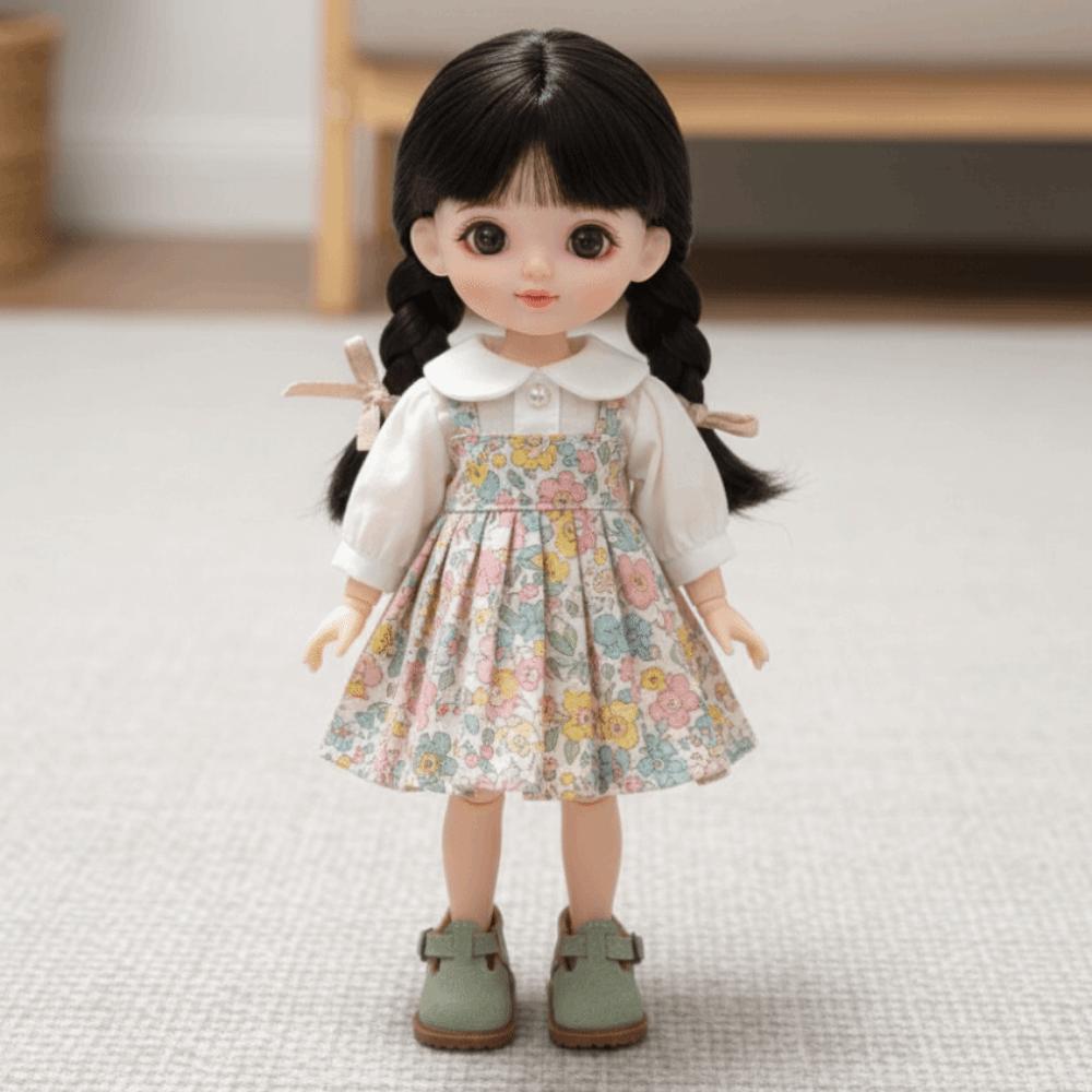 1pair Black Brown Doll Leather Shoes Boots Pretend Play Dolls Uniform Shoes Bjd Doll Shoe  For Penny