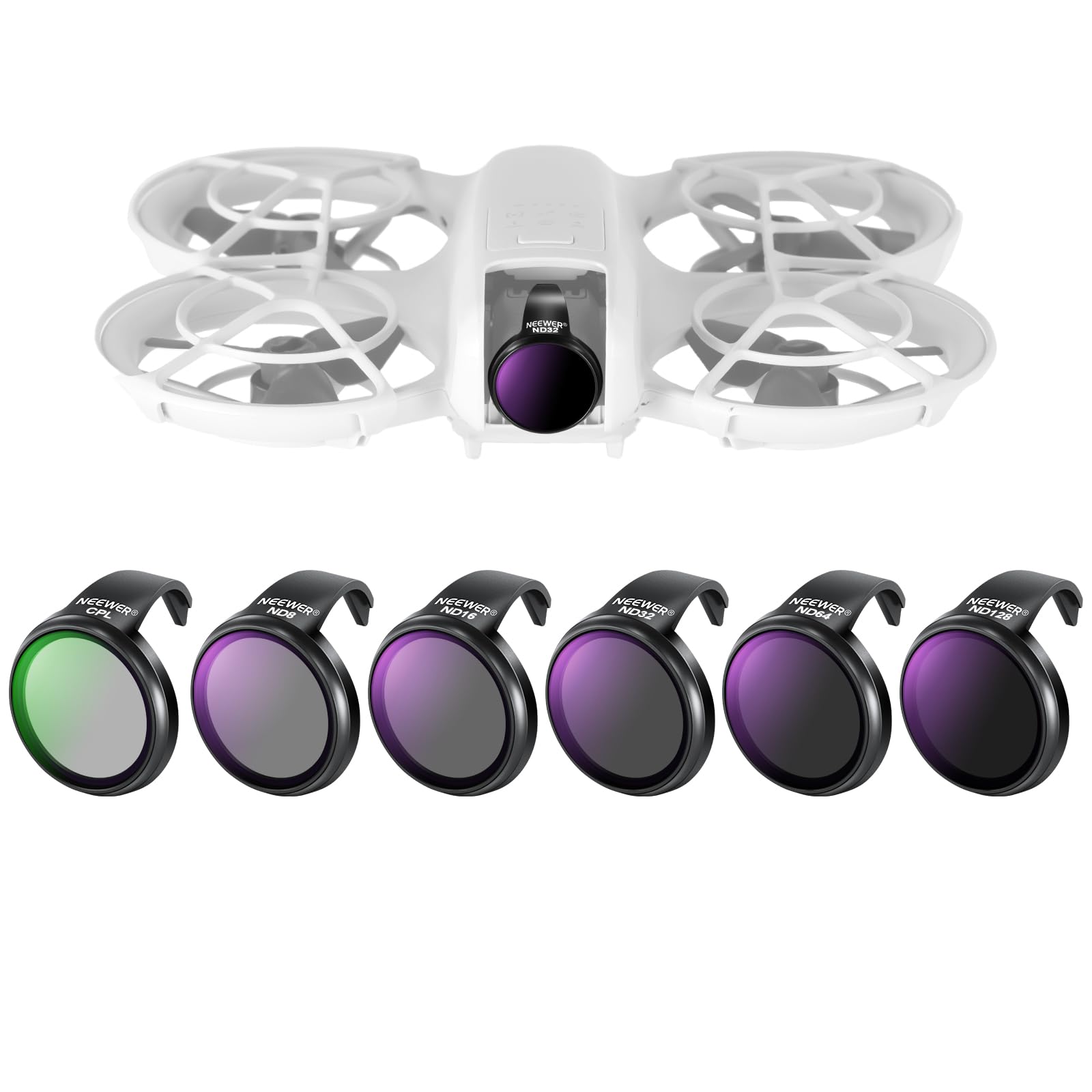

NEEWER ND Filter Set for DJI NEO 6 Pieces Ultra Thin Multiple Coating HD Glass Proof Neutral Density Filter Polarizing Filter Lens Filter Drone Filter