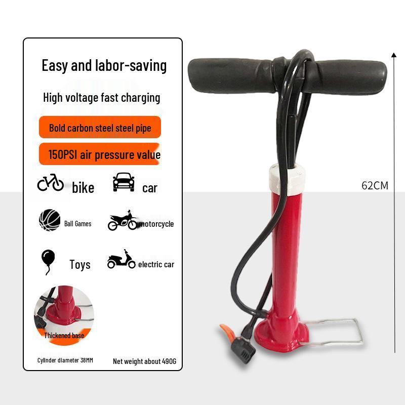 Durable Bicycle & Motorcycle Steel Air Pump with One-Piece Welding