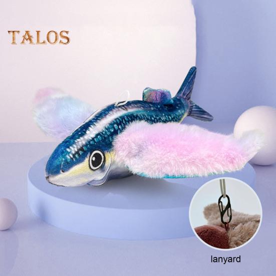 1 stk/2 stk Interaktiv fisk med flagrende vinger Katteleke Elektrisk berøringsaktivert plysjfisk med lyd Oppladbar kvitrende leke for innekatter