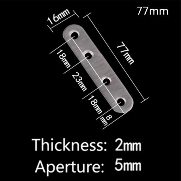 10pcs Stainless Steel Flat Straight Brace Brackets Easy to Install Convenient Use for Wood Furniture Connecting