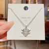 Smart angel necklace jewelry girl niche inlaid zircon love pendant light luxury exquisite titanium clavicle chain.