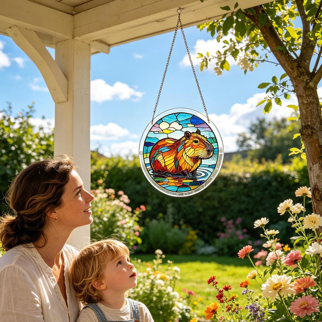 Sun Catcher Ornaments Fade-Resistant Colorful 2D Acrylic Pendant Window Decor Puzzle Ornament For Bedroom Living Room