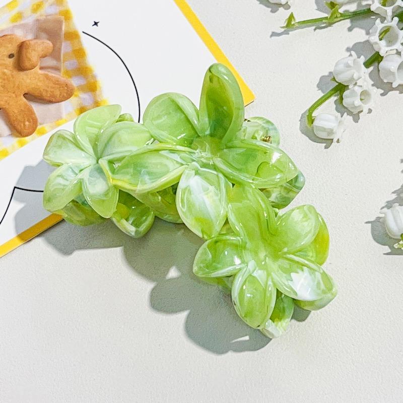 Arc-shaped Oval Grab Clip Marble Gradient Color Ponytail Bun Shark Clip High-end Hair Accessory Hair Clip