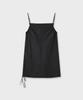 Plack Woman Shirred Sleeveless Mini Dress Black