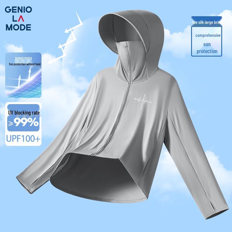 GENIOLAMODE Men s UPF100+ Ice Silk Sun Protection Hoodie M