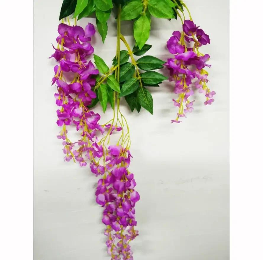 Artificial Flower Leaf Wisteria Vine Rattan Wedding Decoration Wreath Party Home Decoration Christmas Wreath