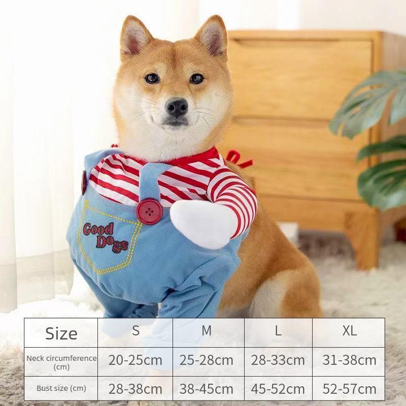

Adjustable Halloween Dog Costume Funny Pet Cosplay Clothes Sets for Medium Large Dogs Bulldog Pug Novelty Outfit Pet Products M