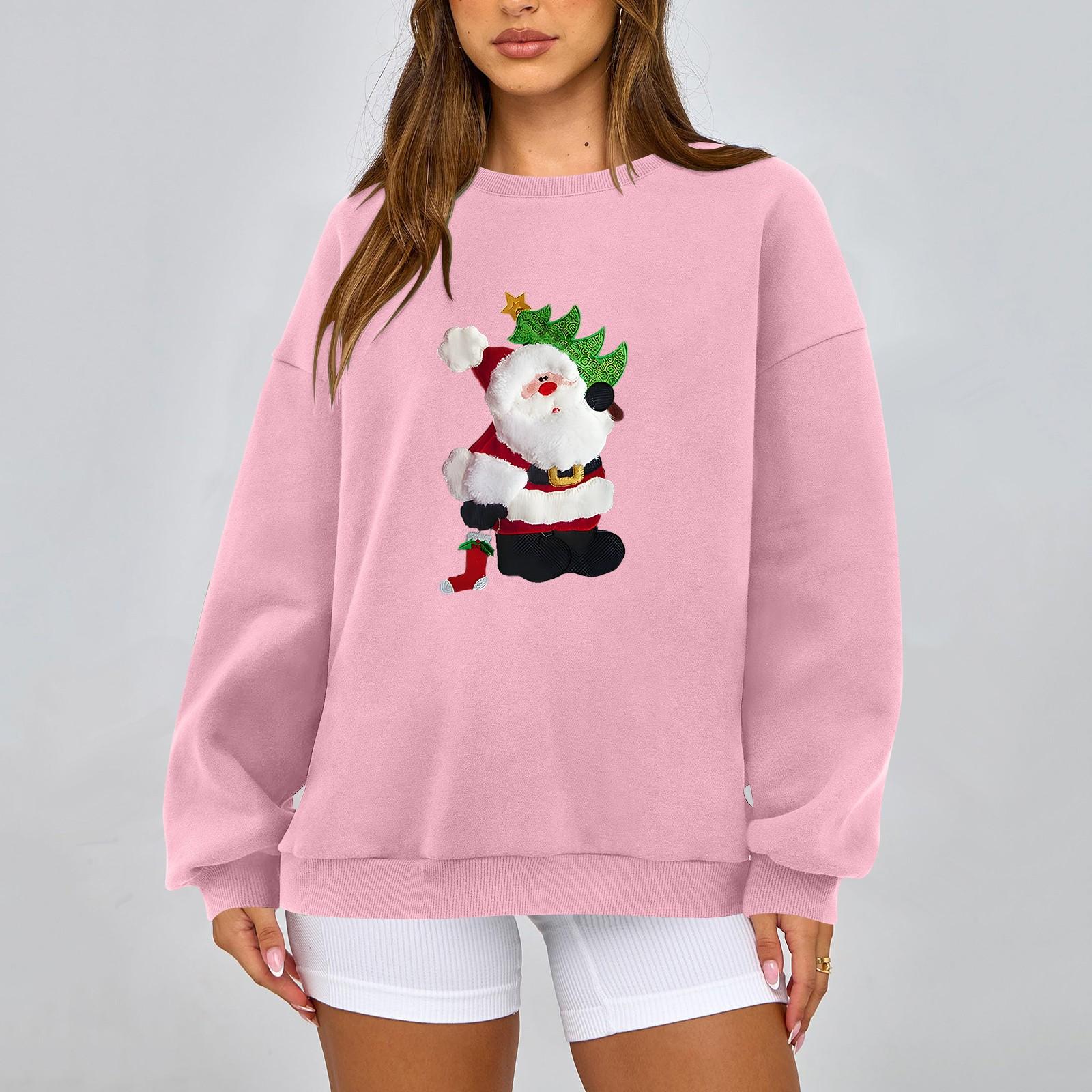 

Женская модная повседневная свободная толстовка с круглым вырезом и длинным рукавом, однотонная XXXXL розовый