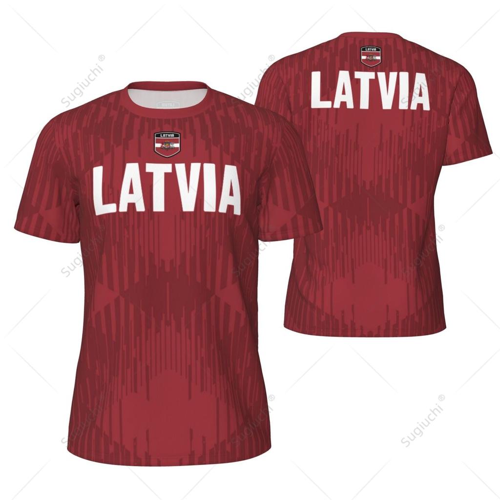 Sports Mesh T-shirt Latvia Flag For Running Bike Soccer Tennis Football Fitness Tees 3D Printed Custom