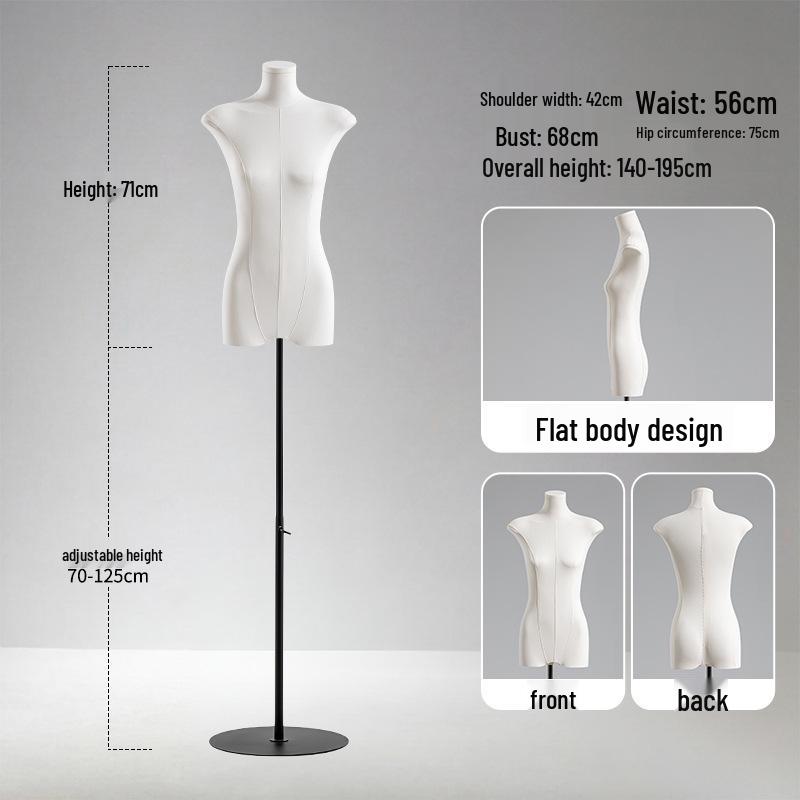 Adjustable Height Mannequin Stand with Arms for Women's Clothing Display