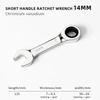 1Pcs 6-19mm Ratchet Socket Spanner Reversible Combination 72 Teeth Stubby Single Wrench Steel Short Handle Nut Repair Tool