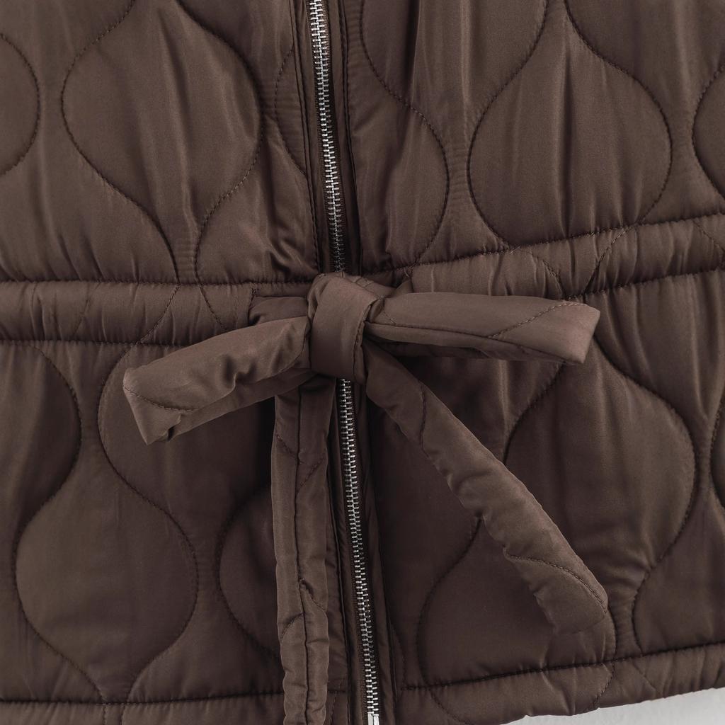 European and American Style, French Style, Women's Clothing, Casual and Versatile, Temperament 4-color Belt Cotton-padded Coat