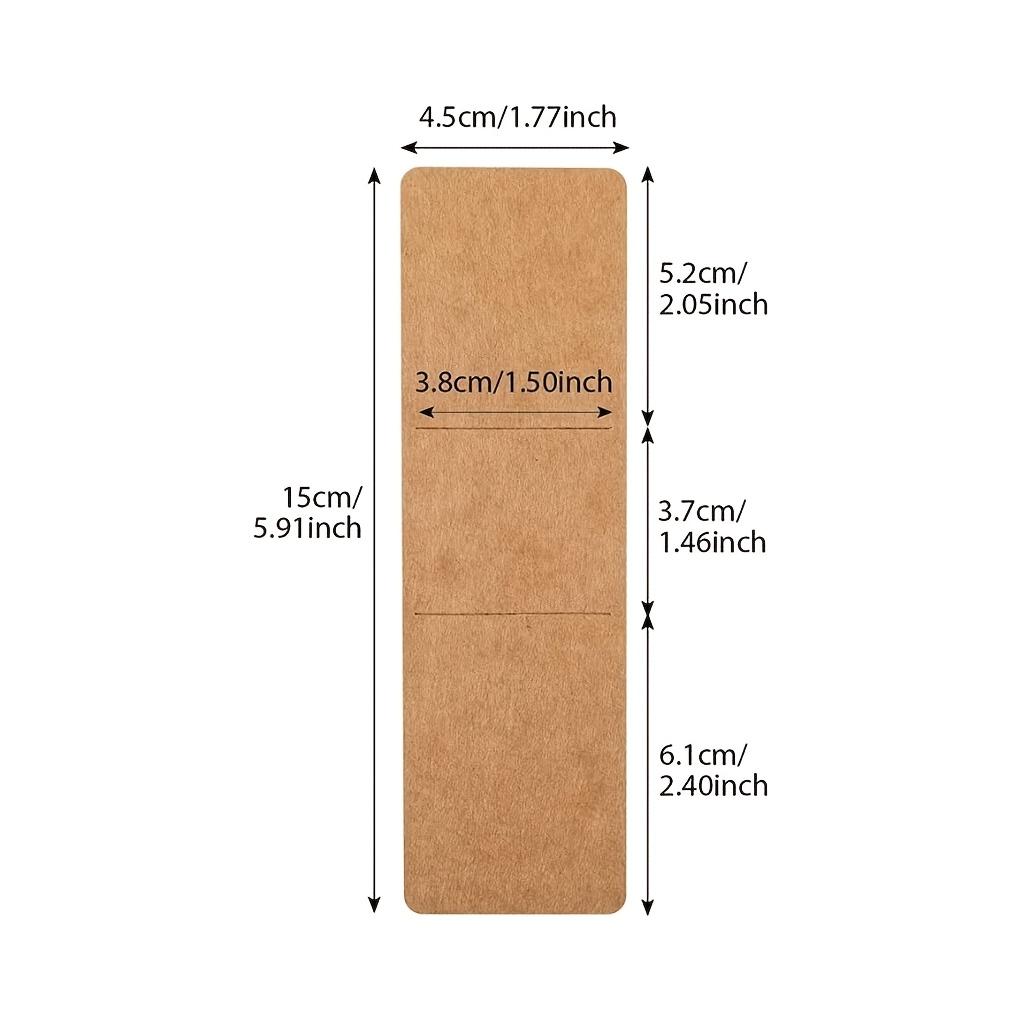 500pcs Brown Bookmark Display Cards | Used for Bookmark Packaging, Small Business Packaging Supplies, Party Gifts