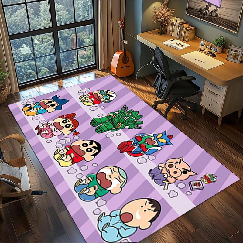 Gamer Room Decor Crayon Shin-chan Large Area Non Slip Washable Rug Carpet Floor Mat