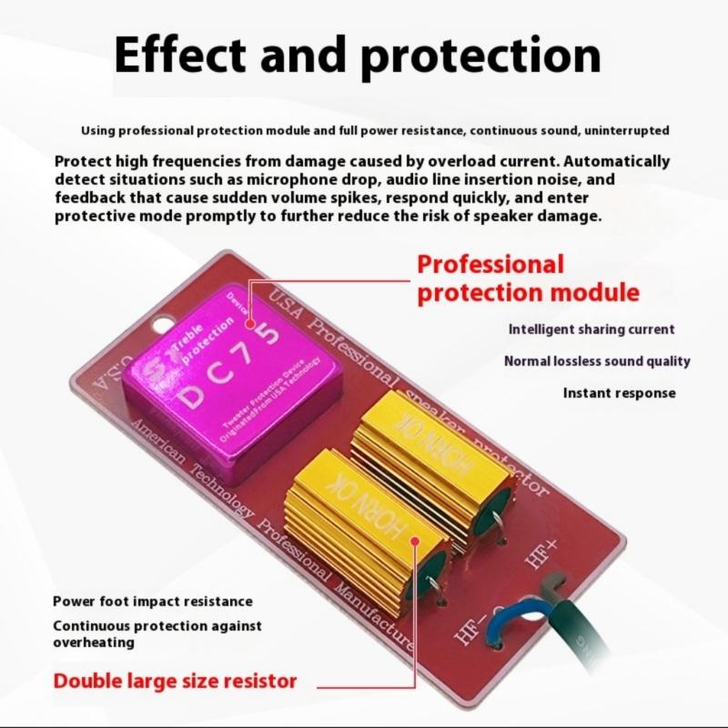 Professional Tweeter Protector with Fast Response Overloading Defense ABS & Metal for High Current Sound Systems